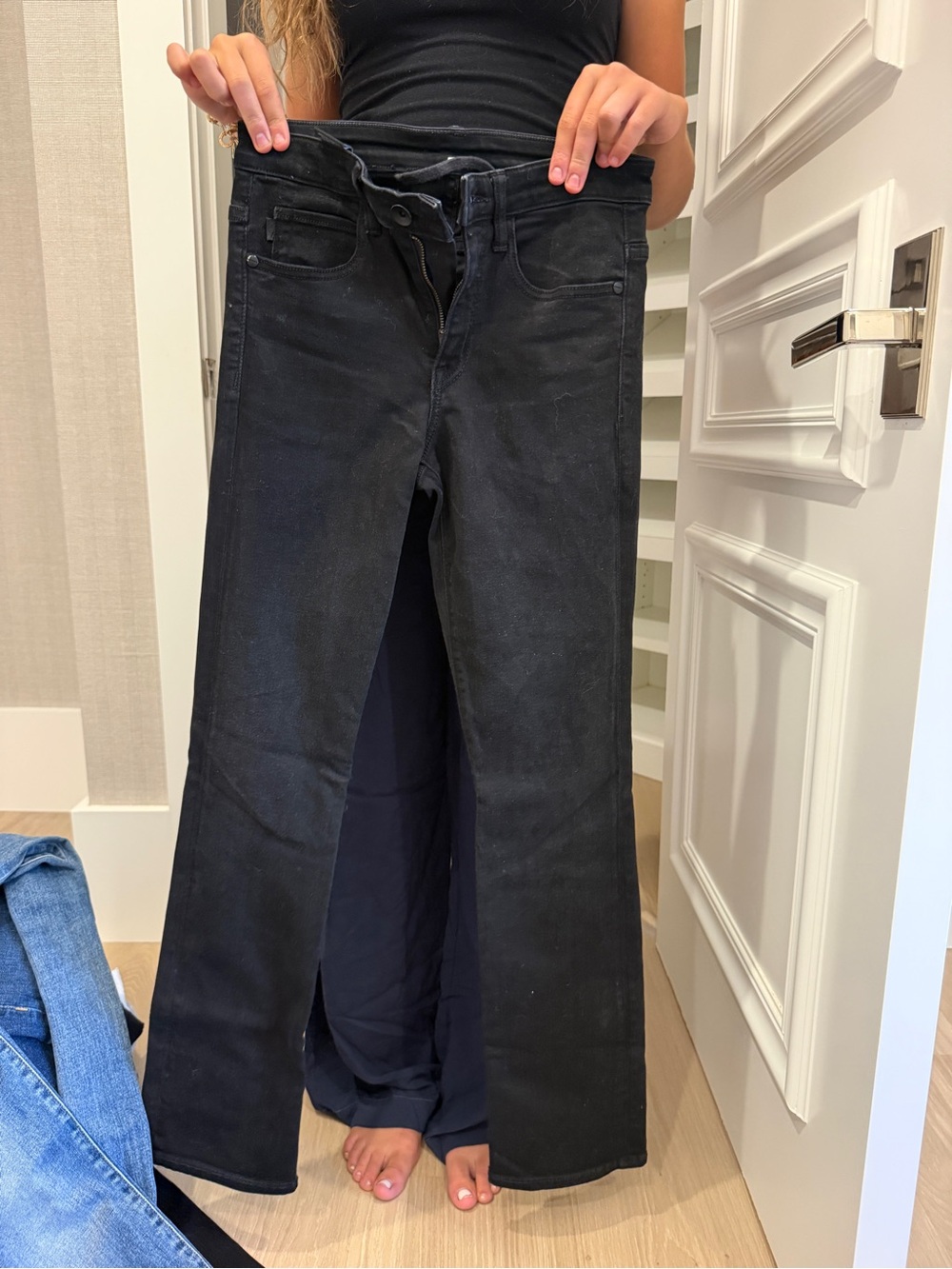 Helmut Lang Black High-Rise cropped skinny flare